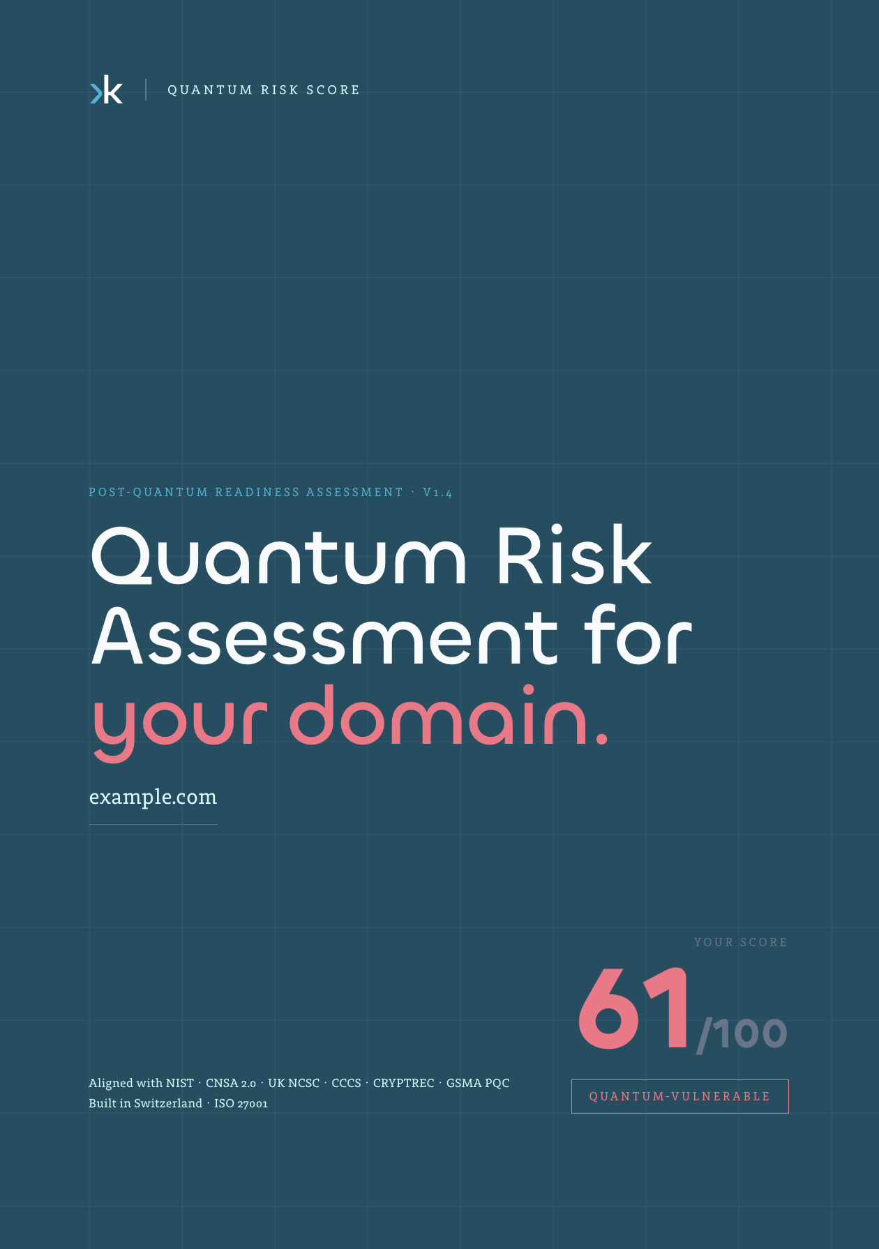 Quantum Risk Score sample report preview